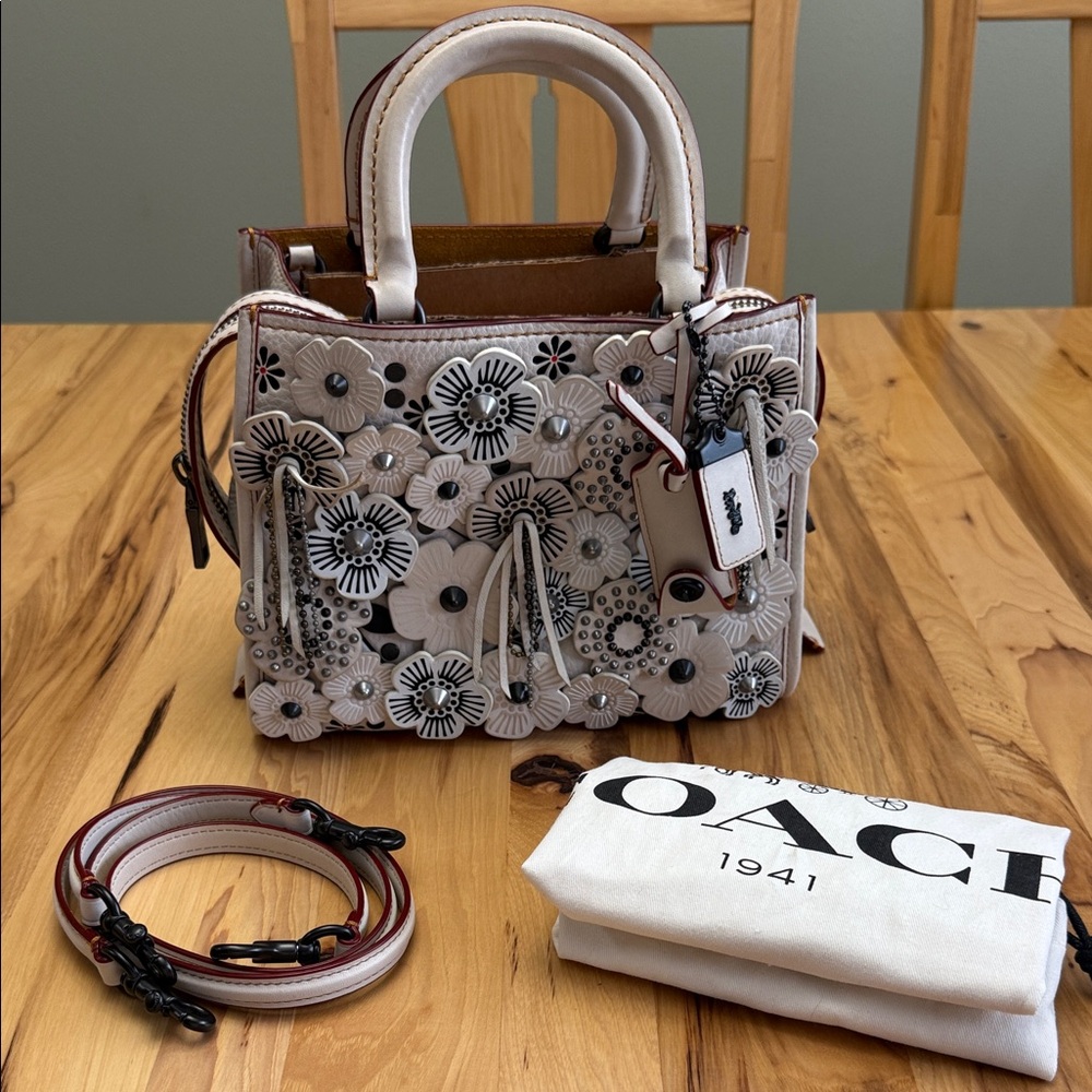 SOLD - NWOT Coach Rogue Bag 25 With Wild Tea Rose